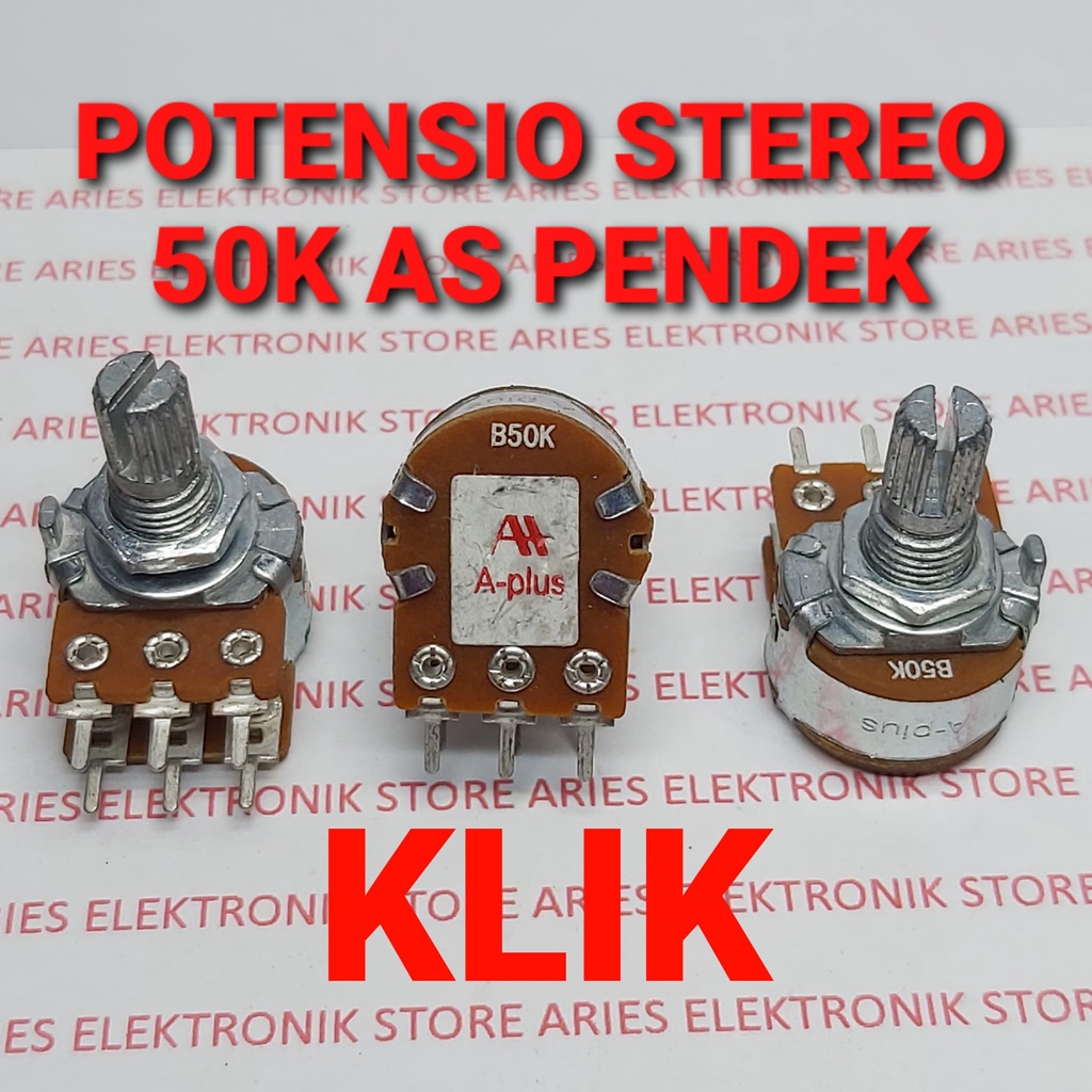 Jual POTENSIO STEREO KLIK AS PENDEK 50K Shopee Indonesia