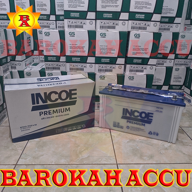 Jual AKI INCOE PREMIUM N100 / 95E41R , 100 AH ASTRA OTOPARTS | Shopee ...