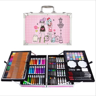 CRAYON ART SET / KOPER SET CRAYON MEWARNAI / ALAT TULIS ANAK 145PCS SET  CRAYON ANAK MENGGAMBAR krayon gambar mewarnai