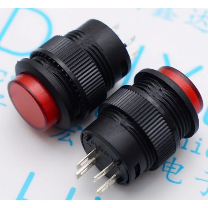 Jual TOMBOL PUSH ON-OFF SAKLAR SWITCH PUSH ON R16-503AD 16MM LED ...