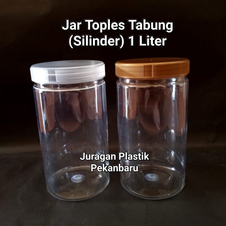 Jual Toples Jar Plastik Silinder 1000ml Botol Tabung Tinggi 1 Liter