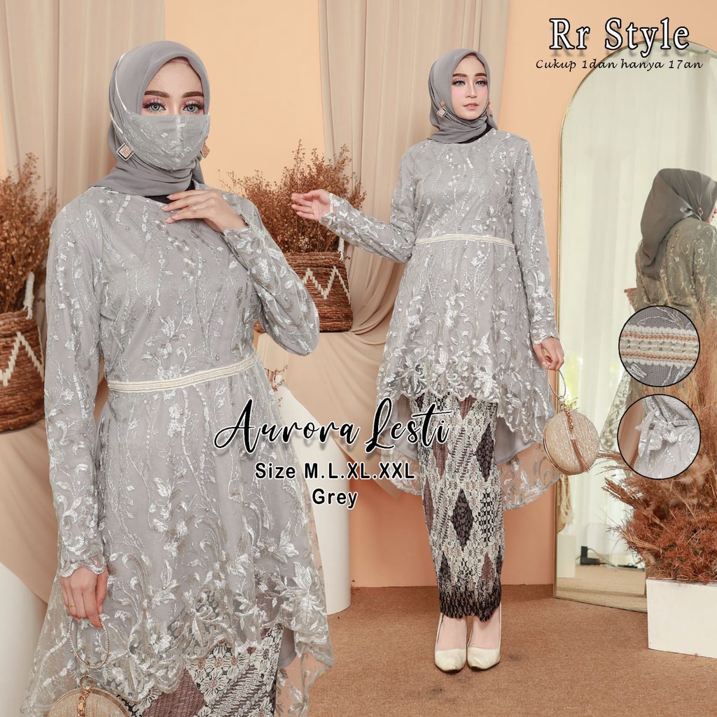 Jual Model Terbaru Atasan Dan Stelan Kebaya Tunik Tile Aurora Lesty Gliter Mutiara Blink