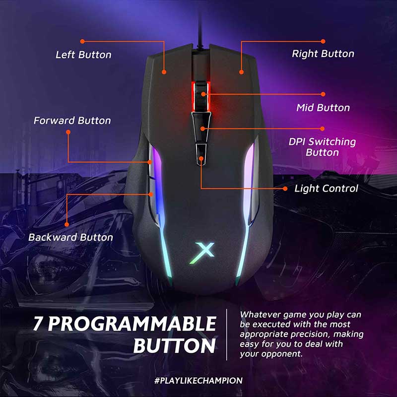 Jual JETEX MSX3 Mouse Gaming RGB 7 Programmable Button - Garansi 2 ...