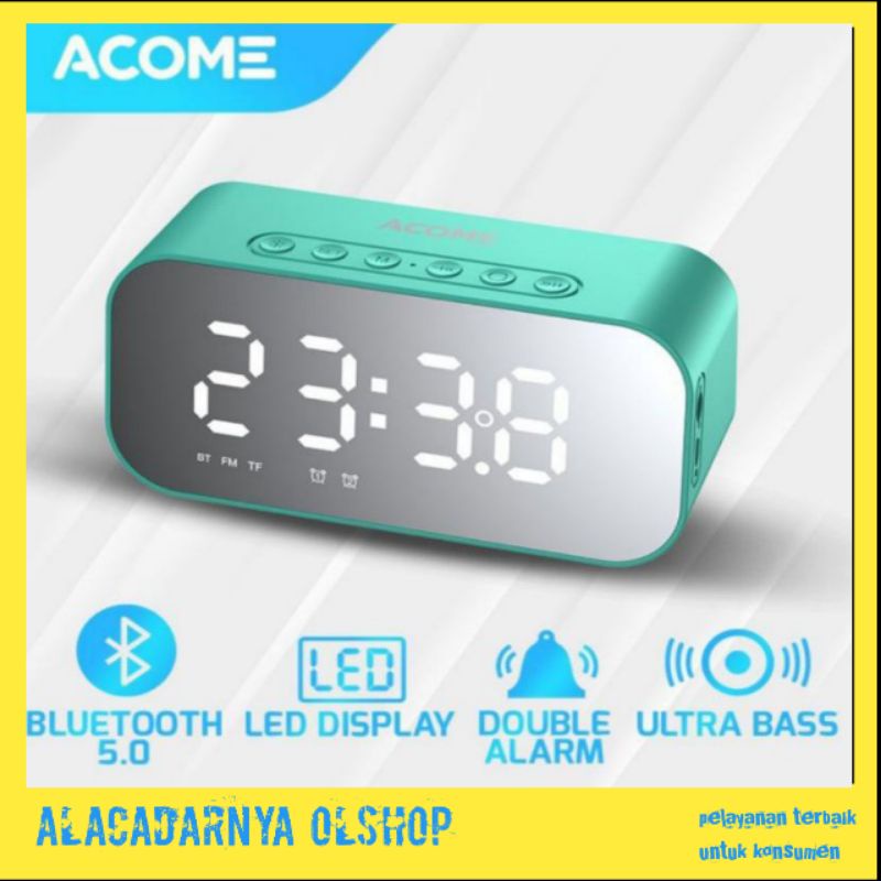 Jual A5 Speaker bluetooth jam digital ORIGINAL (WARNA BIRU CYAN