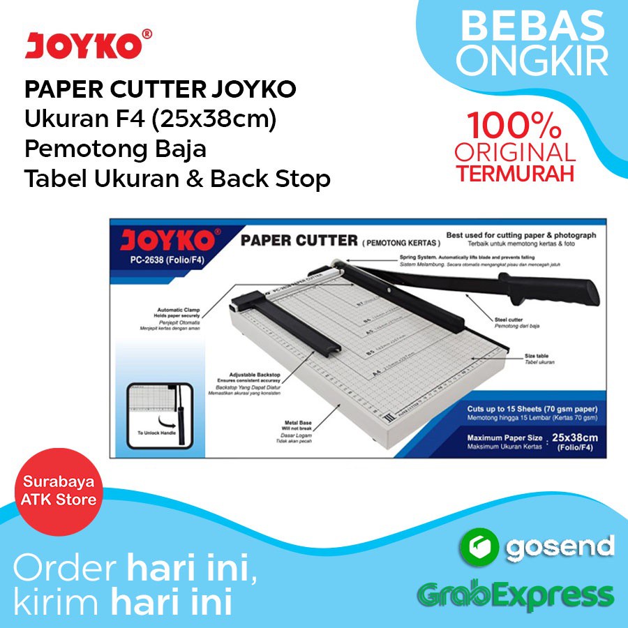 Jual Paper Cutter Joyko Pc 2638 F4 Alat Pemotong Kertas Trimmer