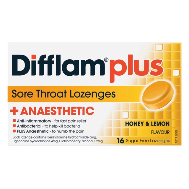 Jual DIFFLAM PLUS 16 LOZENGES HONEY AND LEMON FLAVOUR | Shopee Indonesia