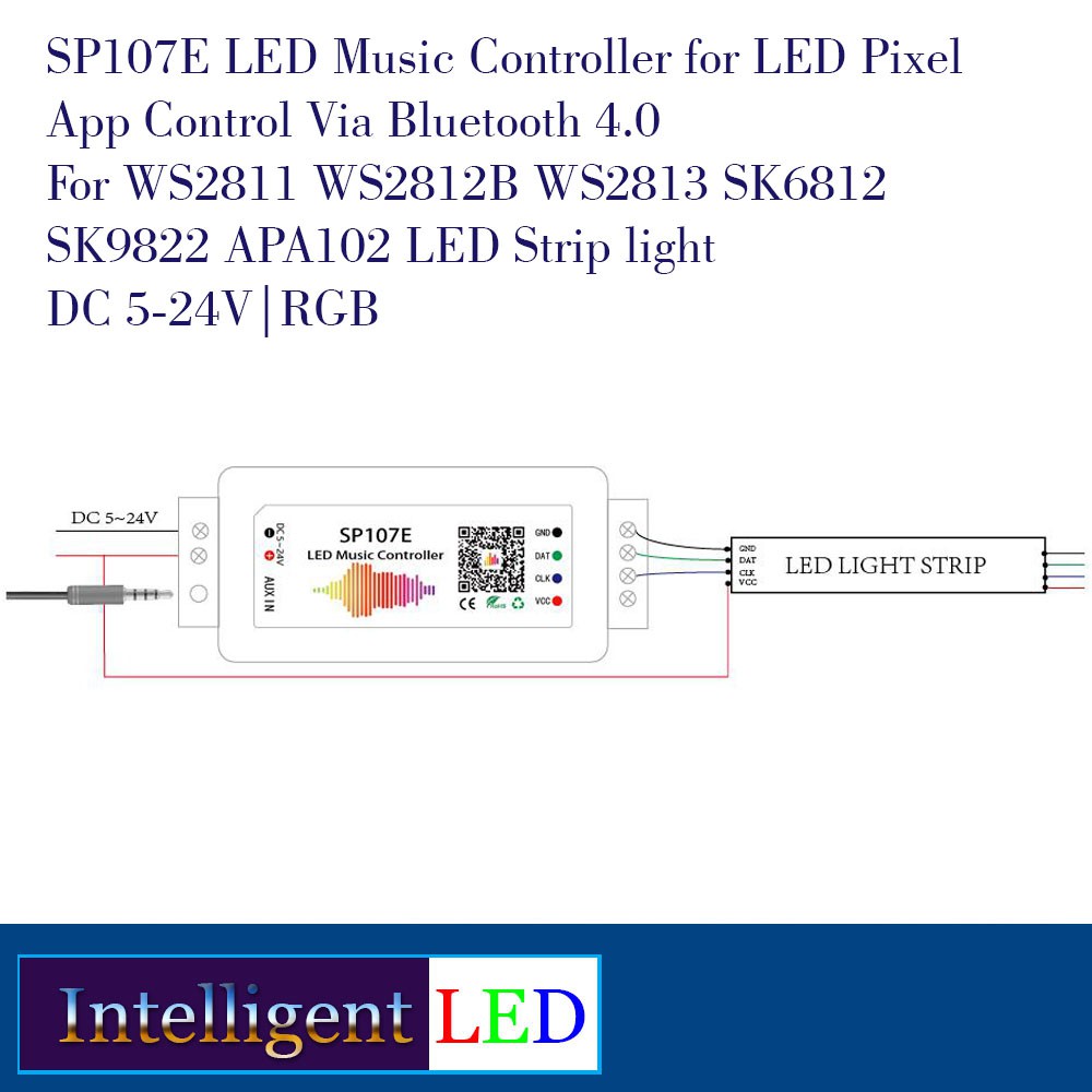 Jual SP107E Music Controller for LED Pixel Via Bluetooth 4.0 for WS2812