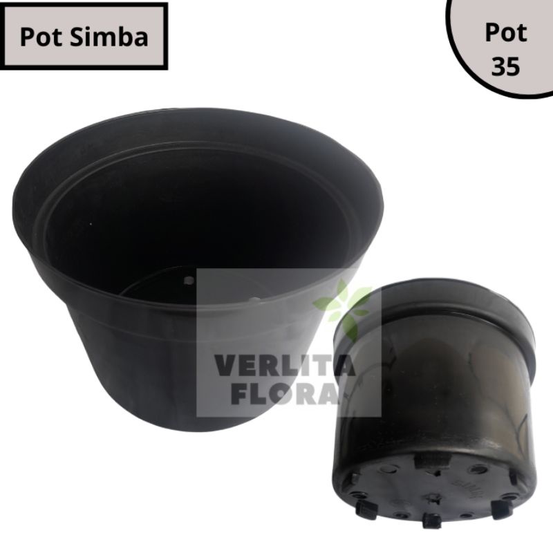 Jual Pot Tanaman Pot Bunga Plastik Simba 35 Hitam | Shopee Indonesia