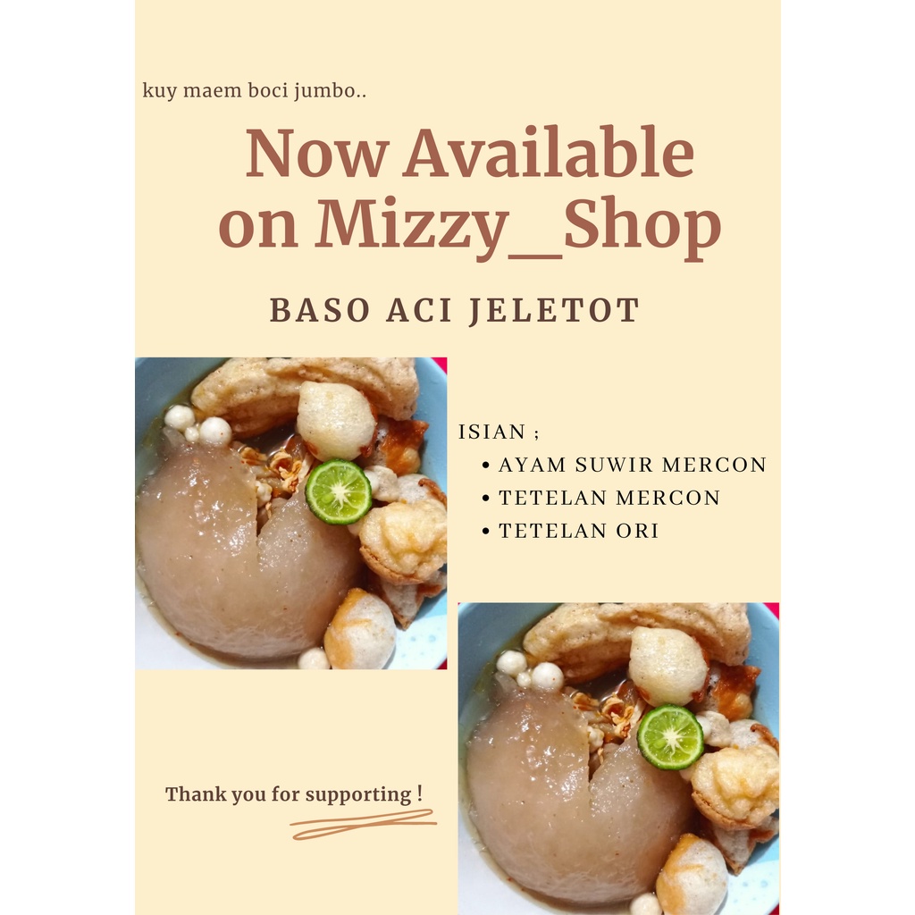 Jual Baso Aci Jumbo Ayam Suwir Baso Mercon Tetelan Shopee Indonesia