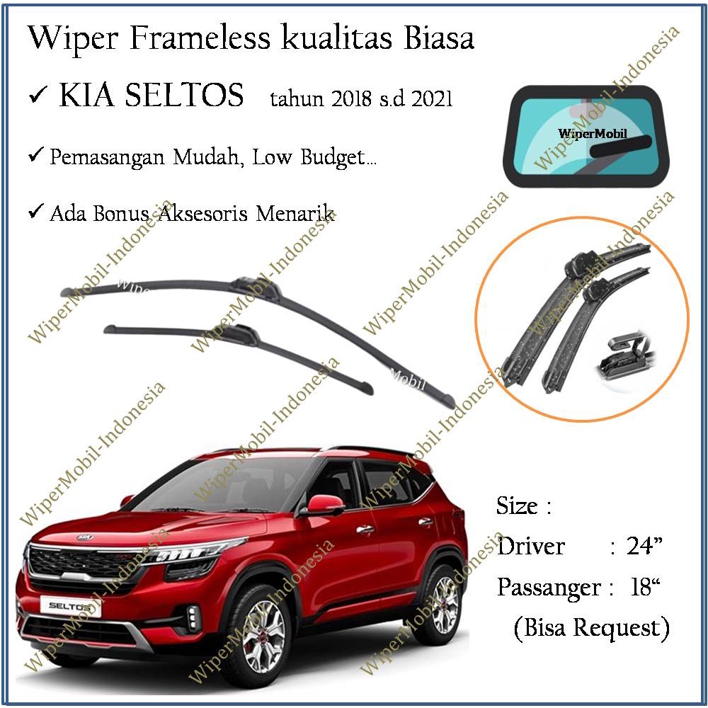 Jual Wiper Frameless Kaca Mobil Kia Seltos