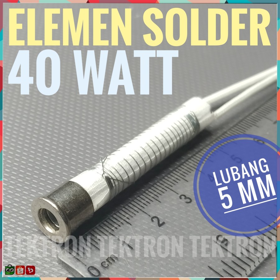 Jual Elemen Solder 40Watt 220VAC Pemanas Timah Element Nikelin 40W 5mm ...
