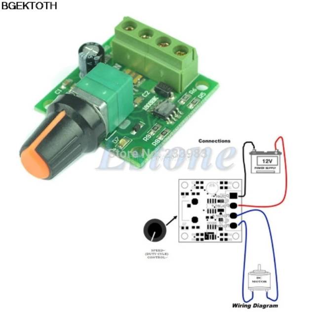 Jual Pengatur kecepatan dimmer dinamo DC 1.815v 2A PWM speed controller regulator Shopee