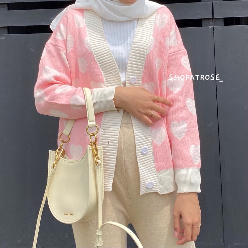 Jual Pink Cardy Oversize | Cardigan Rajut Premium Oversize | Shopee ...