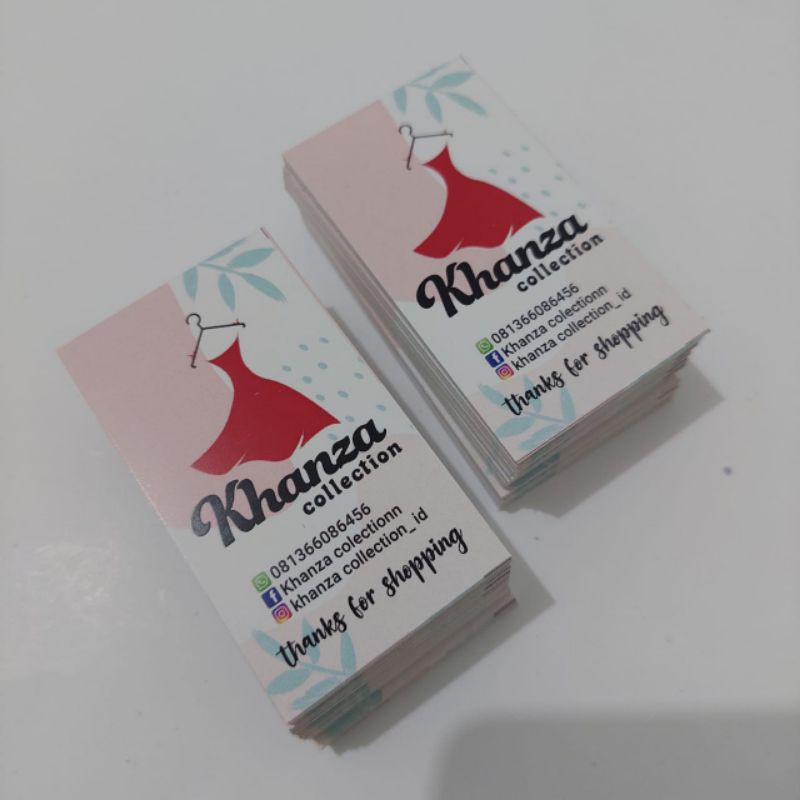 Jual hangtag 4x7 label baju custom hang tag hantag handtag handstag ...