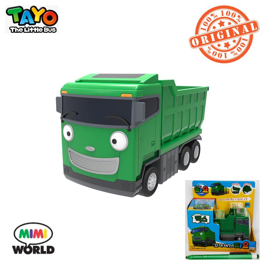 Original Tayo The Little Bus Max Dump Truck TYX218003 Mimi World Korean  Toys Animation Pull Backward