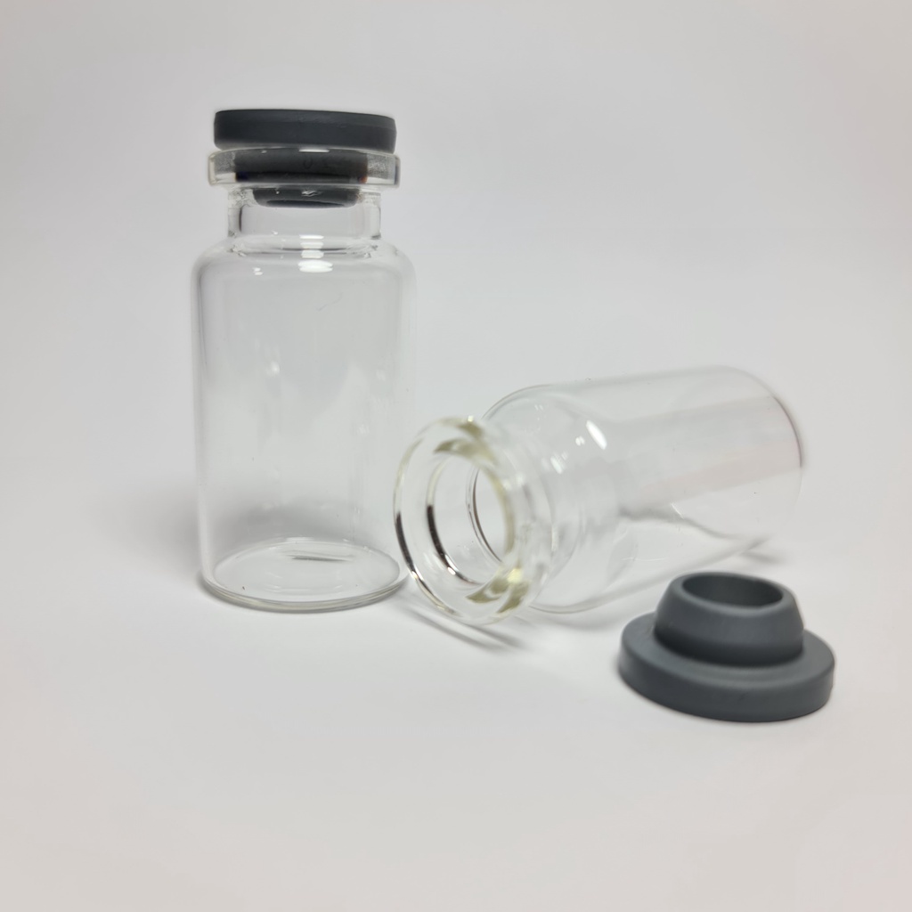 Jual Vial 10ml botol kaca tester tutup karet rubber stopper Shopee