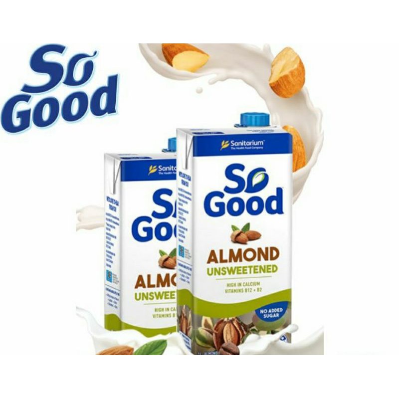 Jual So Good Almond Milk Unsweetened / Susu Almond tanpa gula 1 Liter