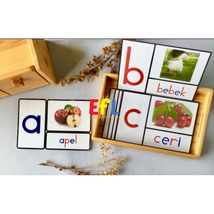 Jual Montessori Kartu Fonetik Bergambar Bahasa Indonesia ( A-Z ) 1 Set ...
