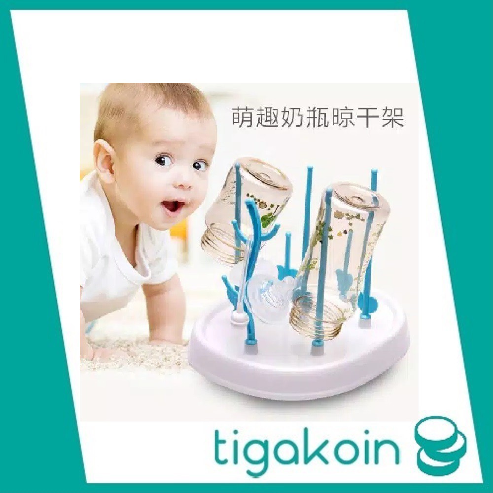 Jual Rak Pengering Botol Susu Baby Holder Bottle Drying Rack Bottle Drainer Storage Box