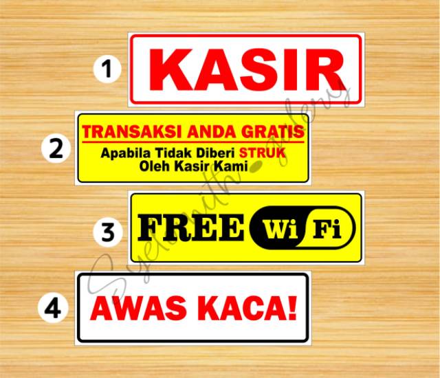 Jual Sticker Kasir Stiker Awas Kaca Stiker Transaksi Gratis Waterproof Shopee Indonesia 0297