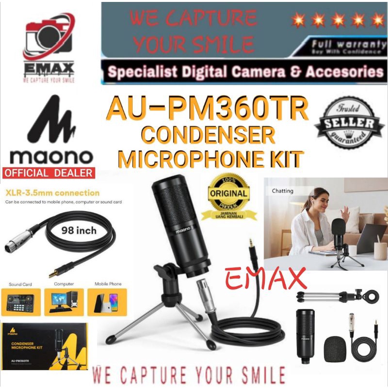 Jual Maono AU-PM360TR Maono PM360 TR Condenser Microphone Kit XLR ...