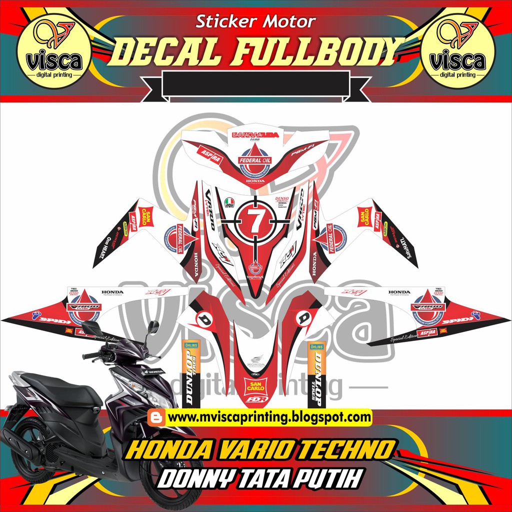 Jual Decal Stripping Stiker Fullbody Motor Honda Vario Techno Donny Tata Putih Shopee Indonesia