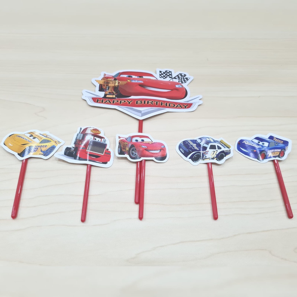 Jual Topper Cake CARS Isi 6 Pcs | Shopee Indonesia