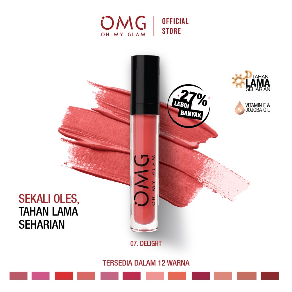 Jual ⚡Paviola⚡ OMG Oh My Glam Matte Kiss Lip Cream 3.5g - OMG Lipcream ...