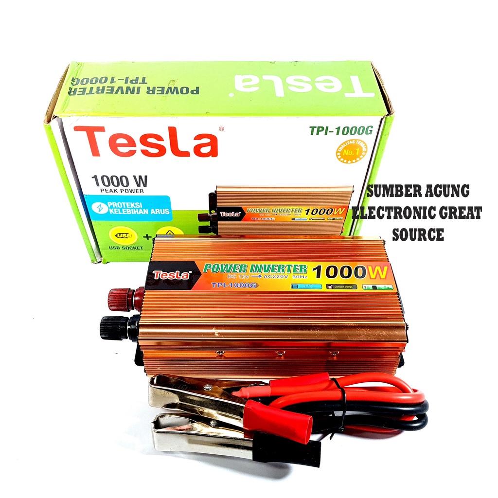 Jual Tesla Power Inverter 1000W TPI1000G Proteksi Kelebihan Arus USB
