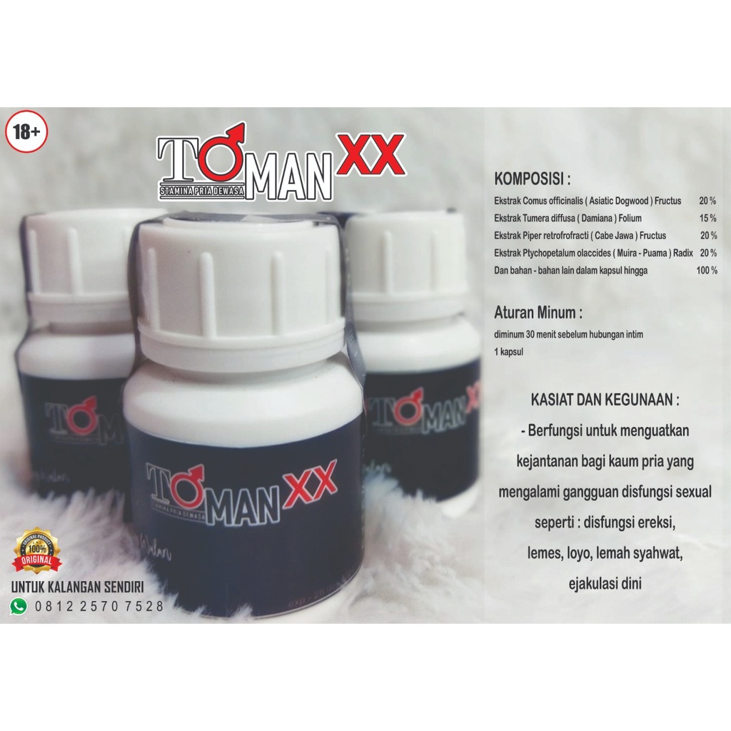 Jual Obat Kuat Pria Tahan Lama Sex Kapsul Toman X Kesehatan Seksual