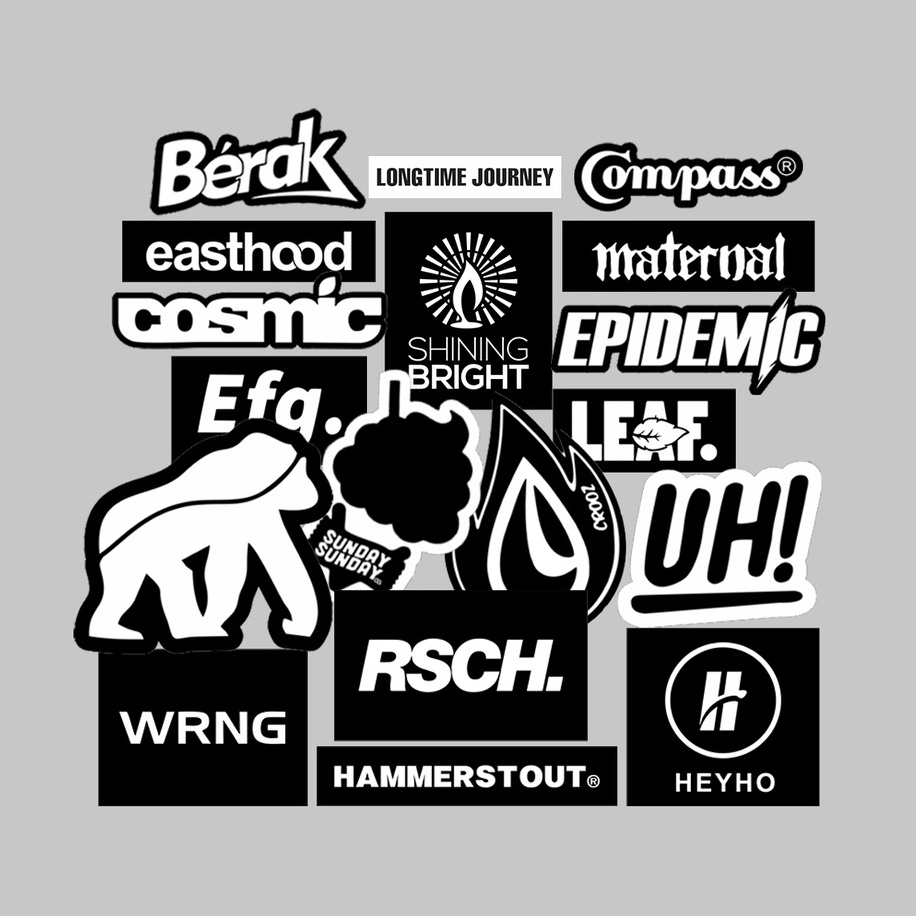 Jual Stiker Pack Bw 18pcs Brandlokal Stiker Aesthetic Laptop Aksesoris Hp Anti Air Motif