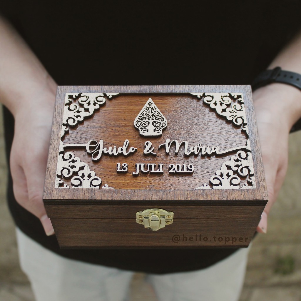 Jual Ring Box Rustic | Kotak Mahar | Kotak Seserahan | Mahar Seserahan ...