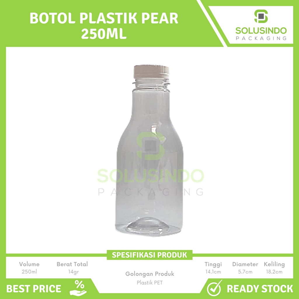 Jual Botol Plastik Pear Pir 250ml PET (MINIMAL 10 PCS) | Shopee Indonesia