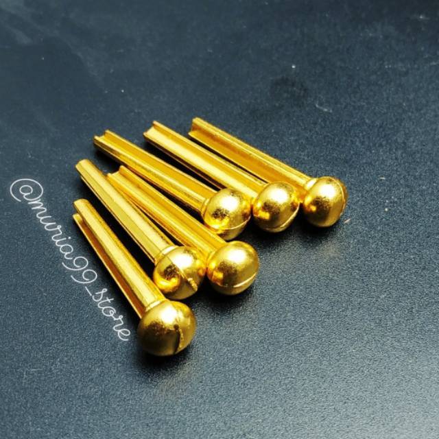 Jual Bridge pin Gitar Akustik Gold isi 6pcs | Shopee Indonesia