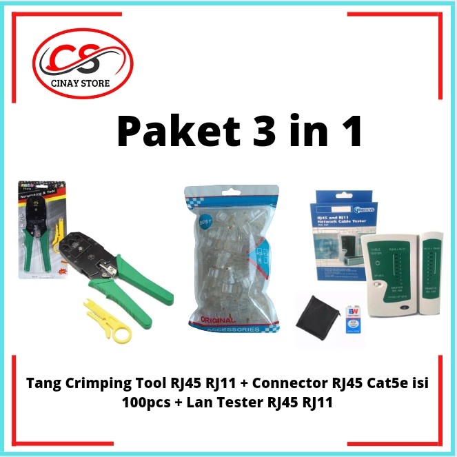 Jual Paket In Tang Crimping Tool Rj Lan Tester Konektor Rj Shopee Indonesia