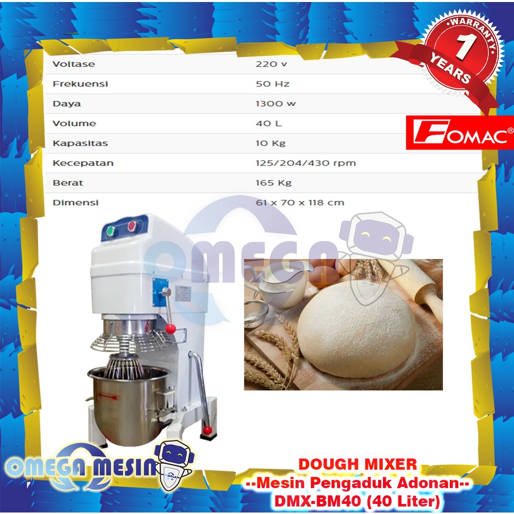 Jual Mesin Pengaduk Adonan Liter Planetary Mixer Vanbelt Dmx Bm Fomac Shopee Indonesia