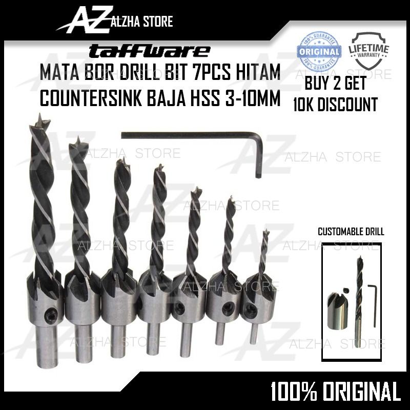 Jual Best Quality Mata Bor Drill Bit Pcs Hitam Countersink Baja Hss