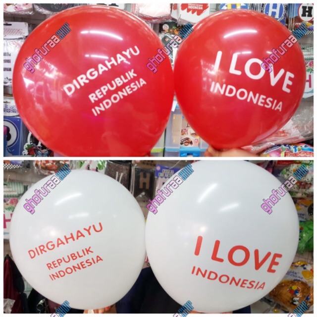 Jual Balon Latex Merah Putih Dirgahayu Ri Dekorasi Balon Karet Hut Ri