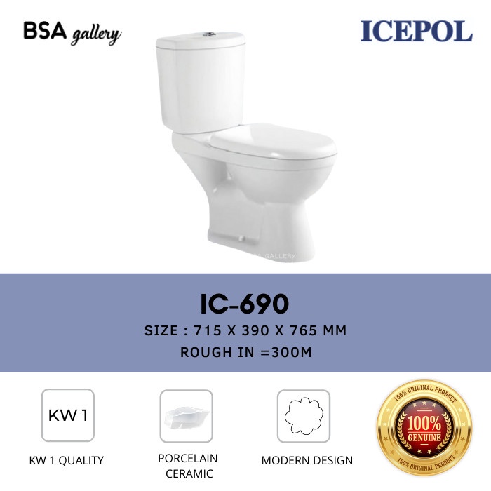 Jual KLOSET CLOSET DUDUK MONOBLOK / TOILET DUDUK TWO PIECE MURAH ICEPOL ...