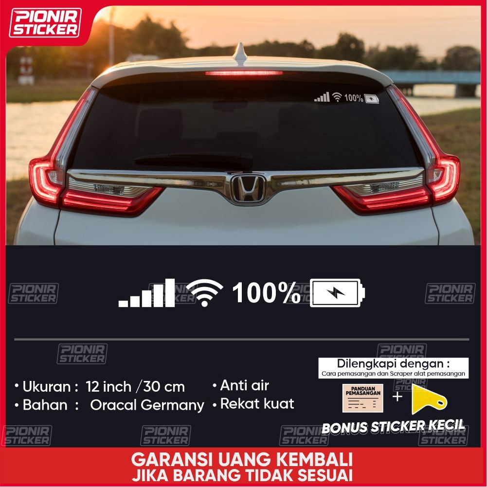 Jual Stiker kaca mobil sinyal wifi batrai cutting sticker iphone hp ...
