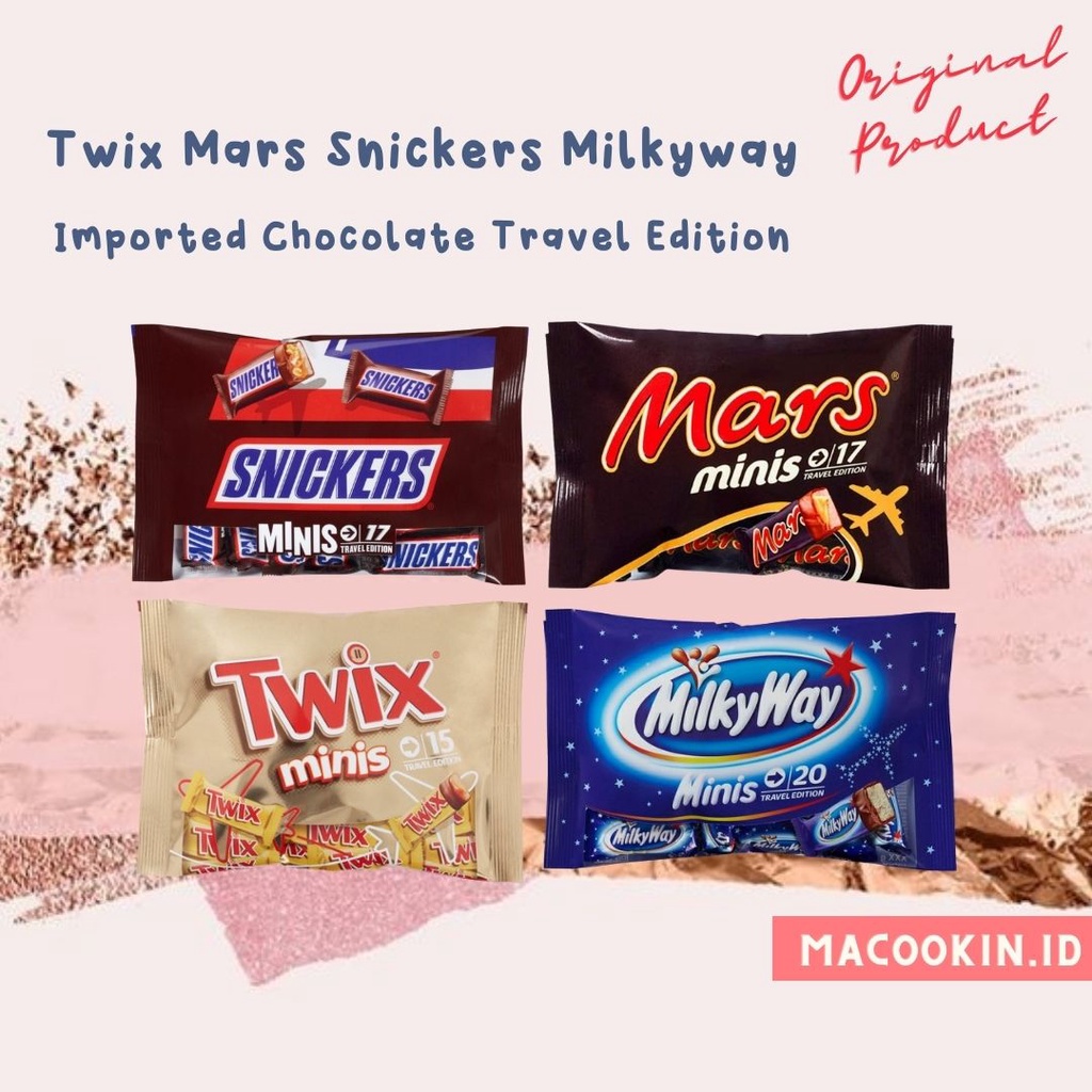 Jual Coklat Milky Way Minis Travel Size Milkyway Chocolate Original Mars Snickers Twix Bounty