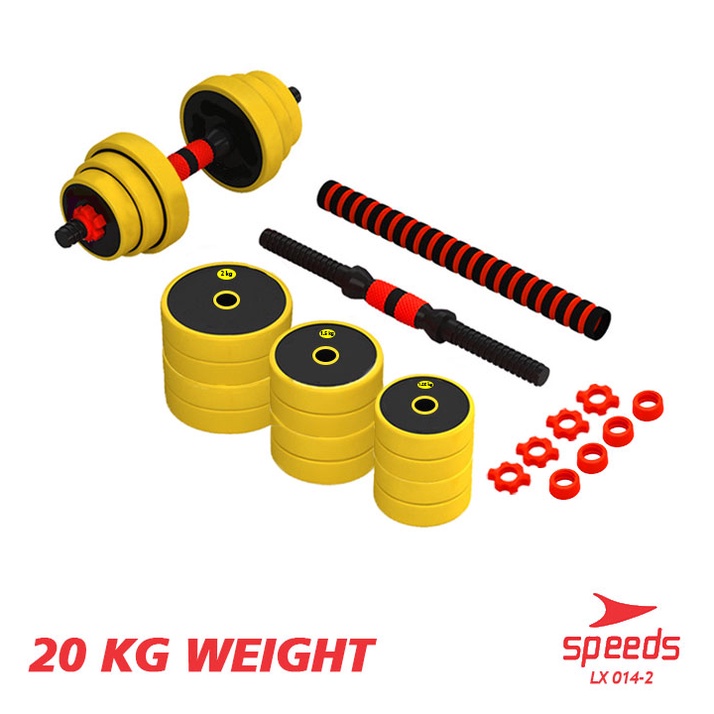 Jual SPEEDS Dumbell Barbel Set 20 Kg Tiang Angkat Beban Besi Dumbbell ...