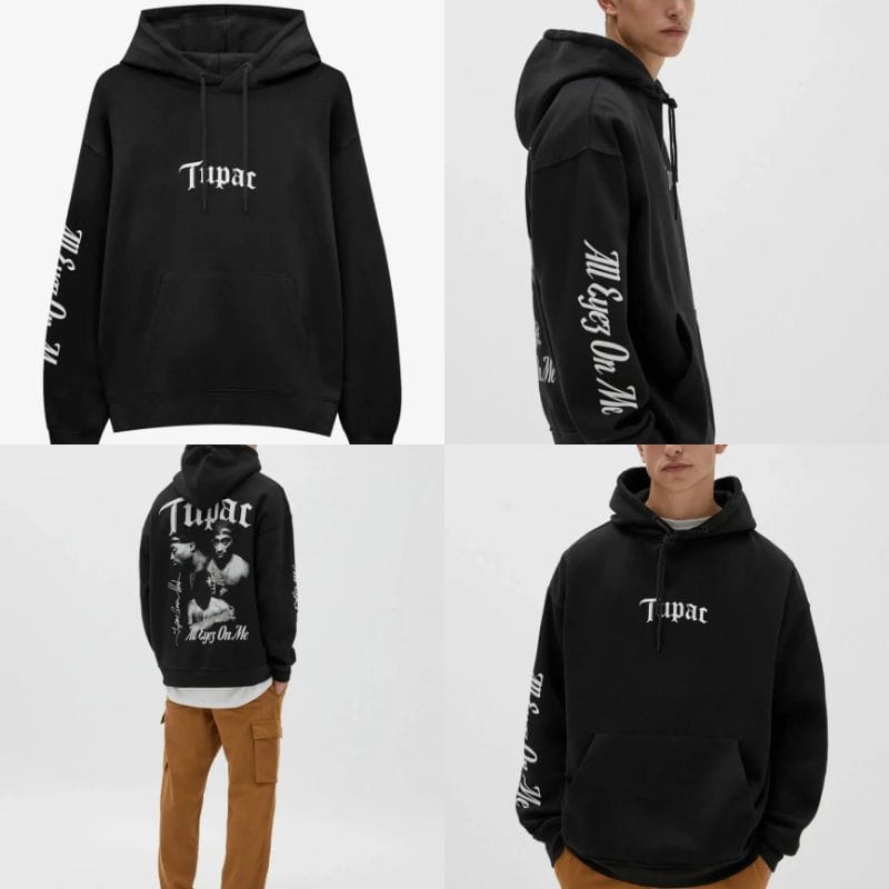 COD Hoodie Pull And Bear Tupac Motip Pullprint Bahan Tebal Gramasi 280 Jaket Sweater Hoodie Tupac Pria Keren Kekinian