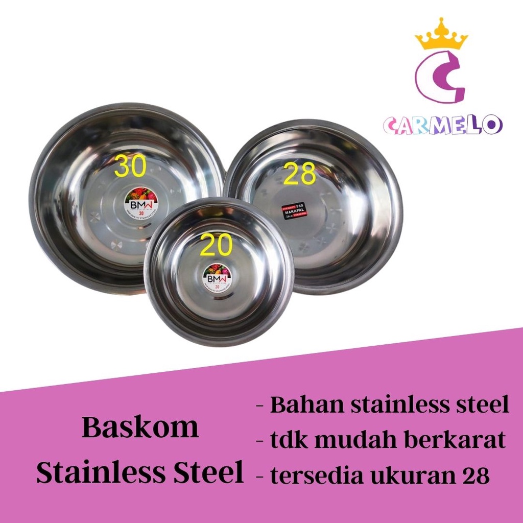 Jual Baskom stainless uk. 28/Baskom stainless serbaguna/Baskom