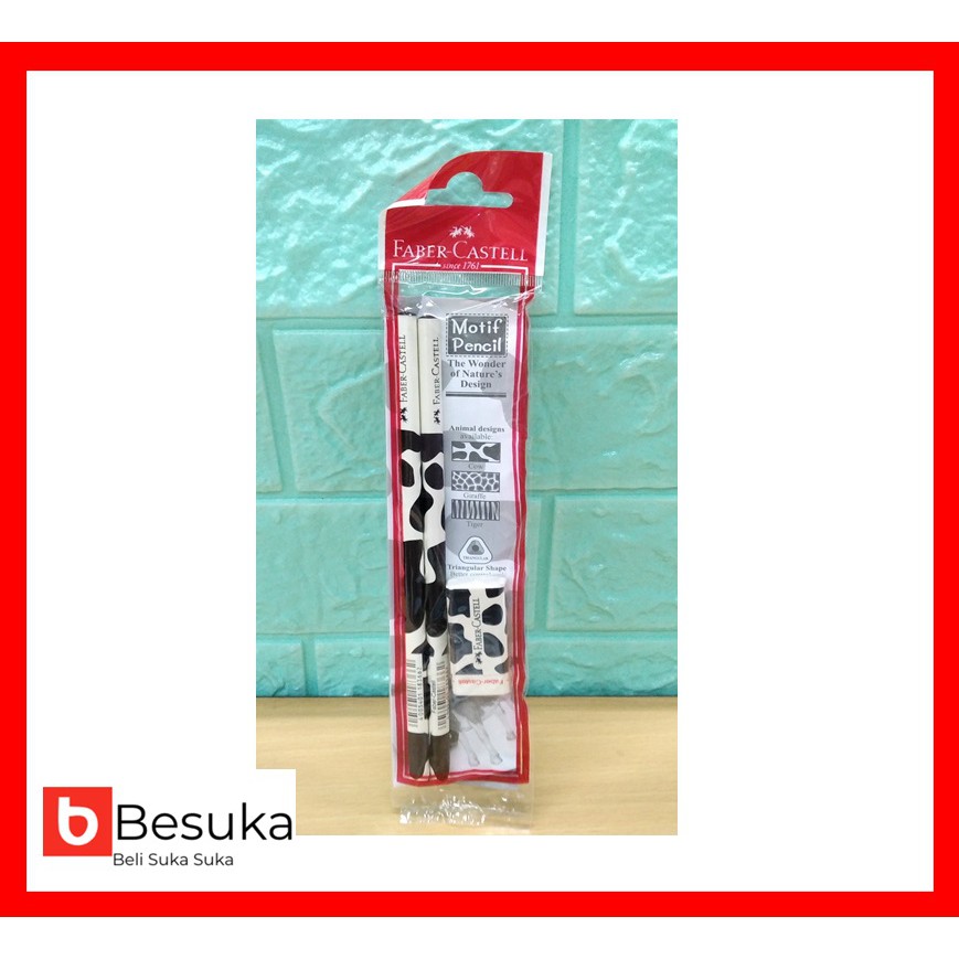 Jual PENCIL FABER CASTELL BUNDLING MOTIF COW (2P+1E) | Shopee Indonesia