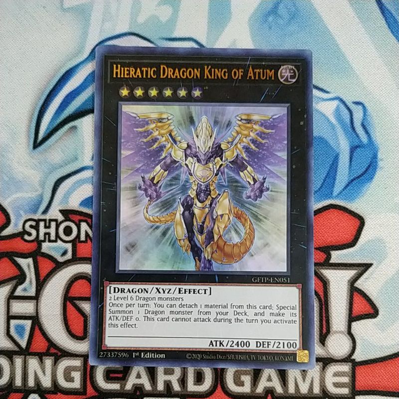 Yu-Gi-Oh! Hieratic Dragon King Of Atum Super Rare - GAOV-EN047 1st Edition Galactic Overlord