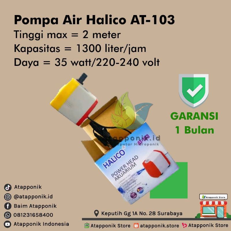 Jual pompa air halico at 103 - pompa air hidroponik | Shopee Indonesia