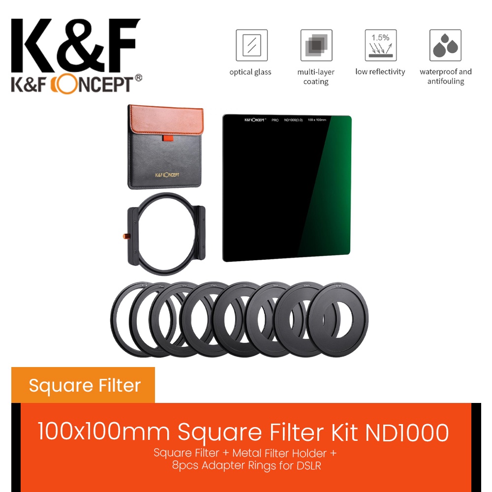 Jual KNF Concept Square Filter Kit ND1000 with Metal Filter Holder and