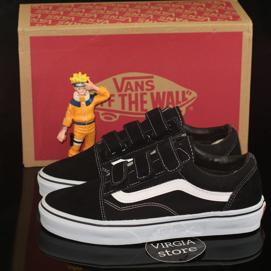 SEPATU Vans Old Skool V Suede Canvas Black True White Premium DT BNIB Tag China terlaris 37 44