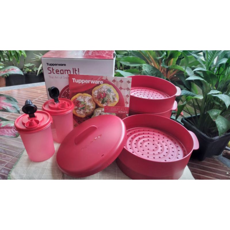 Jual TUPPERWARE STEAM IT 2 & 3 LAYER MERAH | Shopee Indonesia